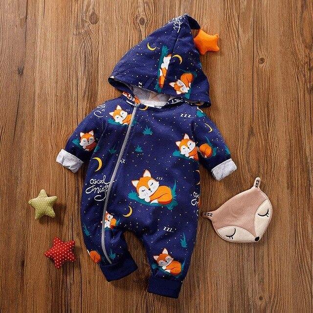 Animal Hooded Baby Jumpsuit