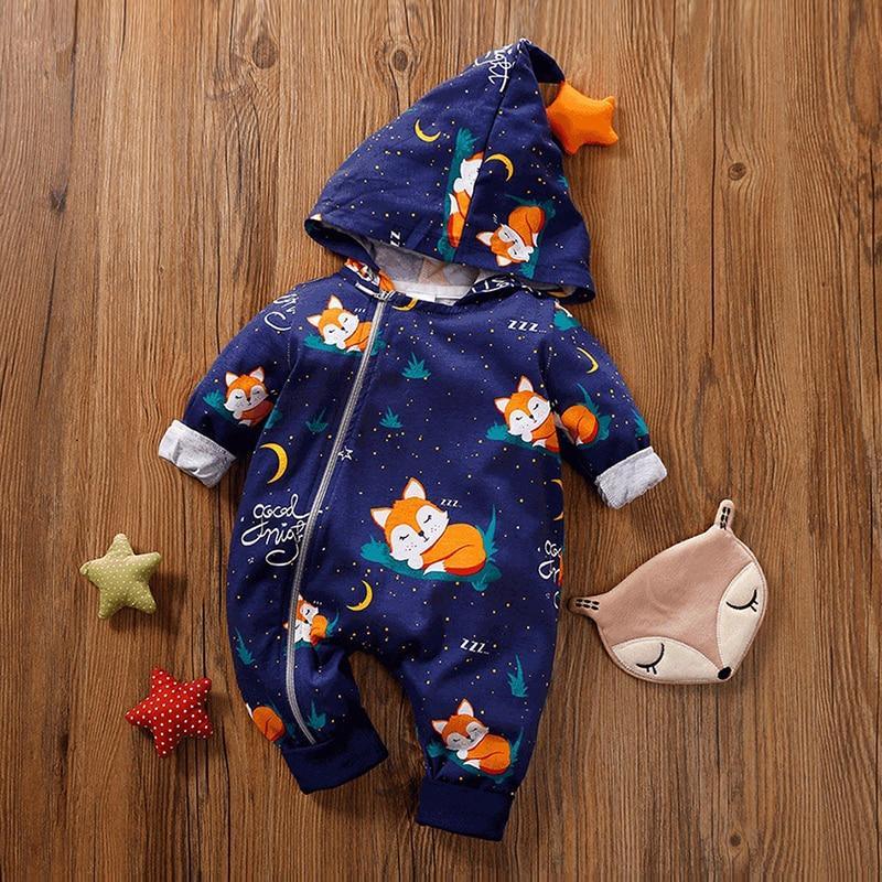 Animal Hooded Baby Jumpsuit