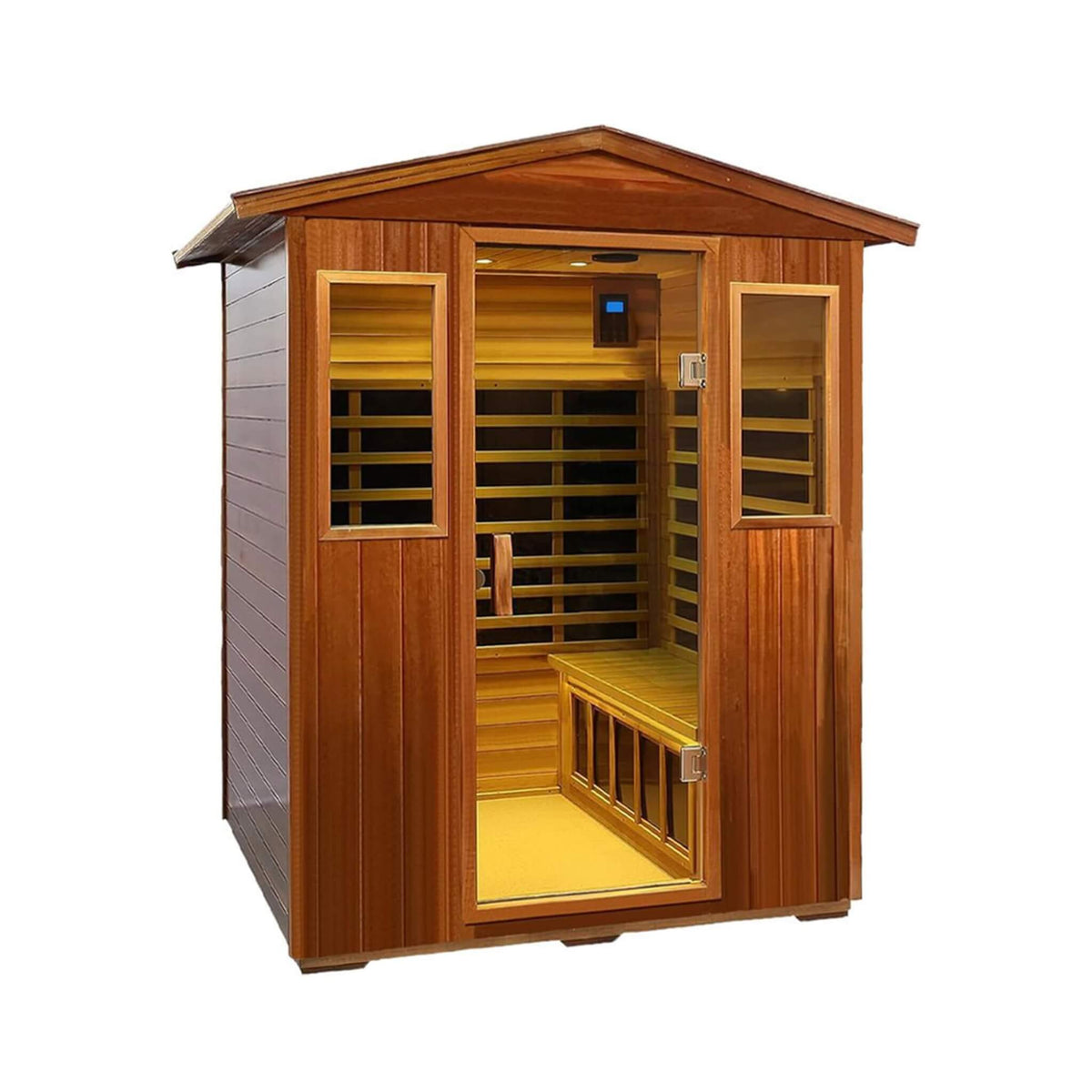 Valois Premium 4-Person Luxury Low EMF Outdoor FAR Infrared Home Sauna With Bluetooth Audio (SAK15372)